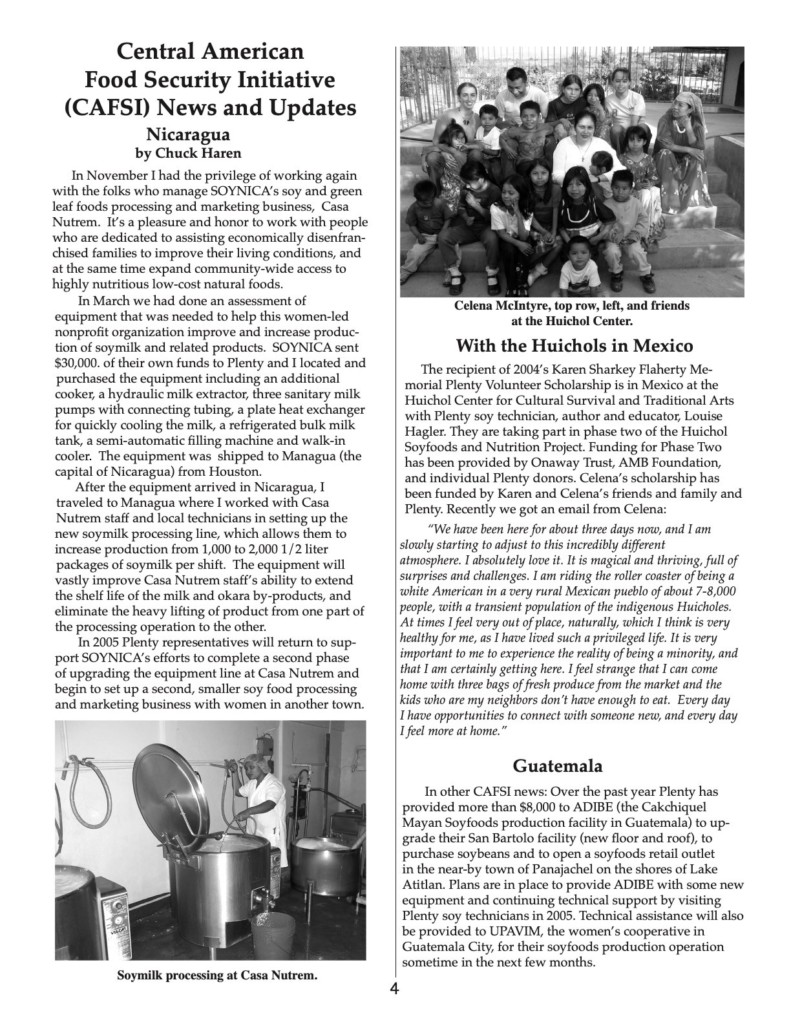 Celena McIntyre, Chuck Haren, Domingo Choco, Karen Flaherty, Leah Cho, Marcy Bowers, Mark Miller, Ryan Burgess, Sizwe Herring, Wendy Hagler, 2004, Guatemala, Mexico, Nicaragua, San Felipe, Tennessee, CAFSI, Clean Water, Community Gardens, Food Security, Kids to the Country, Plenty Belize, Rural Education, Rural Health, Soy Dairy, Soy Technology