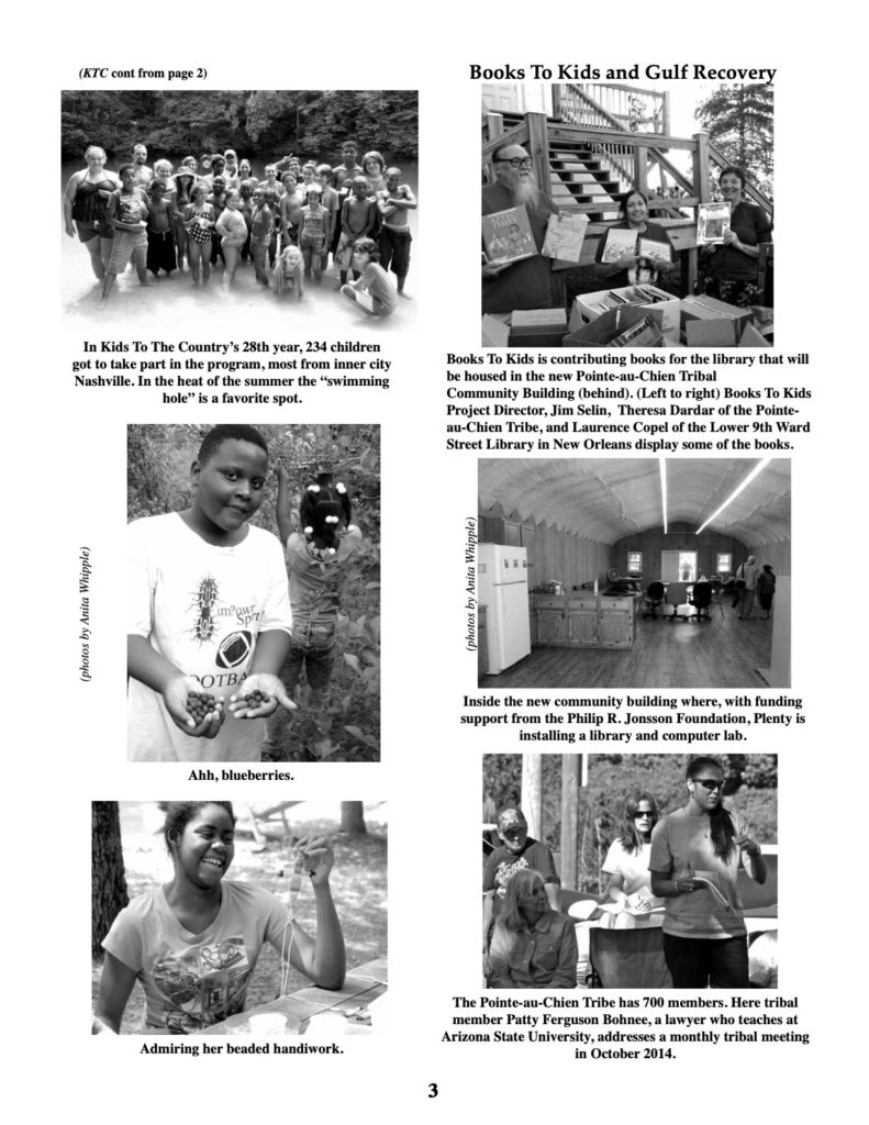 Alex Miller, Bisi Ideraabdullah, Casta Calderon, Chuck Haren, Florentina Choco, Jim Selin, Marcus Red Cloud, Milo Yellow Hair, Stephen Gaskin, Theresa Dardar, 2014, El Salvador, Guatemala, Liberia, Pine Ridge, Tennessee, Community Gardens, Disaster Relief, Food Security, Karen's Soy Nutrition, Kids to the Country, Plenty Belize, Rural Education, Soy Technology